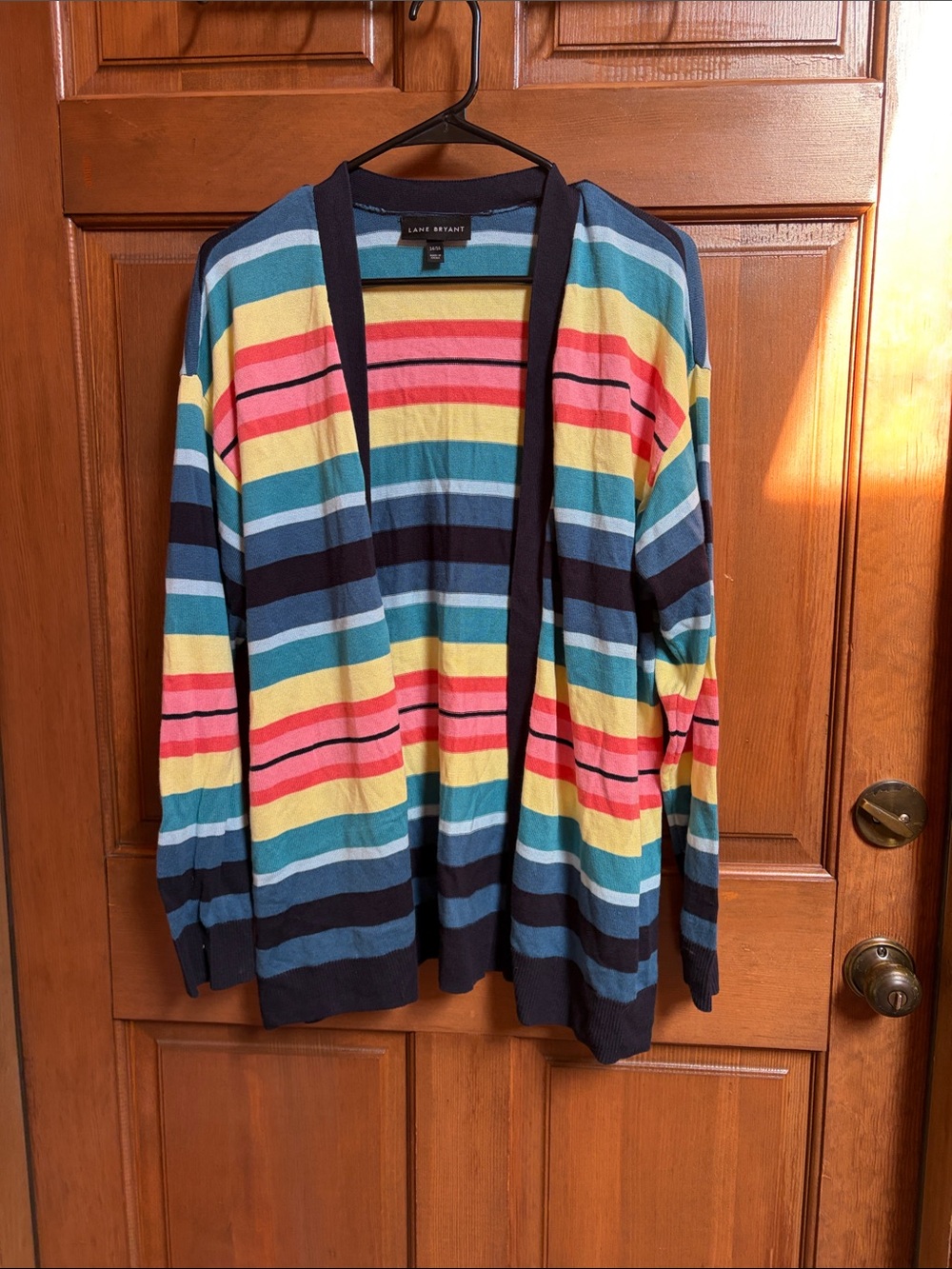 Lane Bryant Multicolor Striped Open-Front Cardigan Size 14/16
